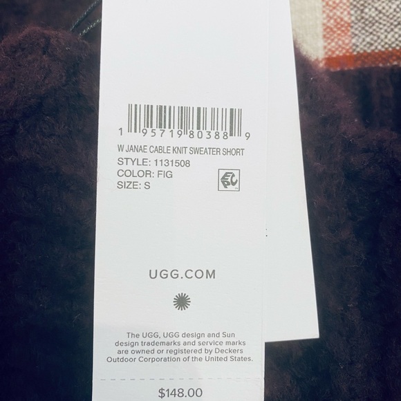 Ugg rtw sweater Janae cable knit sweater fig maroon chunky knit - Picture 2 of 3